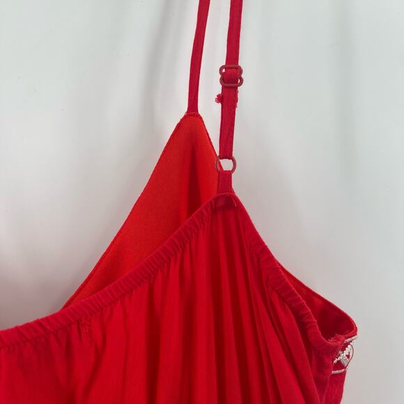 SHE + SKY Jumper Romper Size Large Red Embroidered Tassels Summer Beach Coastal - Picture 9 of 16